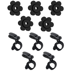 HOOSUN 10 Pack Garden Flags Clips And Stoppers,Tiger Clips For Garden Flag Holder,Rubber Stoppers Yard Flag Holder Clip for Small Flags Pole 4th of July Accessories