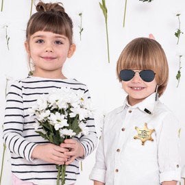 Falinpitos Ring Wedding Security Ring Bearer Proposal Gifts, Secret Spy Earpiece, Security Metal Badge Police FBI Cosplay Wedding Props Ring Bearer Security Set for Kids Black