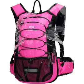 Insulated Hydration Backpack Pack with 2L BPA Free Bladder - Keeps Liquid Cool up to 4 Hours – for Running, Hiking, Cycling, Camping (Fushia)