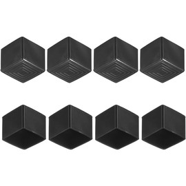 Square Furniture Leg Caps-PVC Chair Leg Floor Protectors,Anti-Slip Table Feet Covers,for Tables Beds Chairs,Black (8, 25mm)