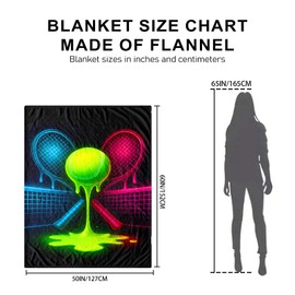 Neon Tennis Drip Gift Throw Blanket – Court Themed Room Decor for Couch & Dorm, Coach/Captain, Senior Night, 50'' x 60'', Tennis Gifts for Women & Men, Christmas, Mother's Day, Birthday