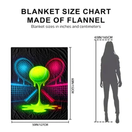 Neon Tennis Drip Gift Throw Blanket – Court Themed Room Decor for Couch & Dorm, Coach/Captain, Senior Night, 50'' x 60'', Tennis Gifts for Women & Men, Christmas, Mother's Day, Birthday