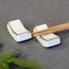 Chopsticks Rest Stylish Kutani Ware Pair Set, White Cloisonne, Ceramic,