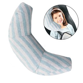 Car Seat Travel Pillow Neck Support Cushion Pad for Kids, WenMei Super Soft Headrest Shoulder Pad in Car, Universal Safety Belt Sleeping Pillow for Children Adults, Compatible with All Cars (Green)