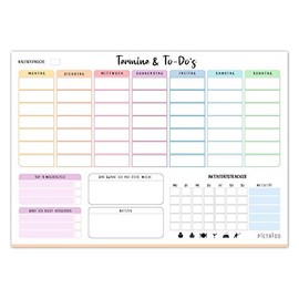 Weekly Planner Pad, 50 Sheets, Includes Activity Tracker, Weekly Goals and Notes, Undated, Practical Organiser and To-Do List, DIN A4