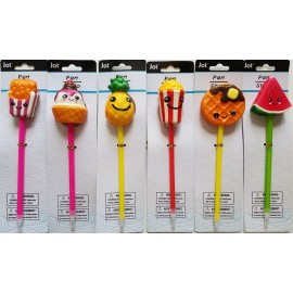 Jot Squish Happy Face Pom Pens Pen Black Ink, 1/Pk, Select: Character - Ice Cream