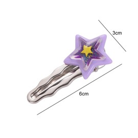 Lovely Star Hair Clips for Girls, No Slip Colorful Star Metal Hair Snap Clips Barrettes for Kids Teens Women Birthday Gift