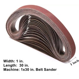 Roxx Tools 1 x 30 Inch Sanding Belts 400 Grit Aluminum Oxide Premium Sandpaper 10 Pack