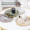 Round Tray with Gold Handle Elegant Multi Functional Golden Rim