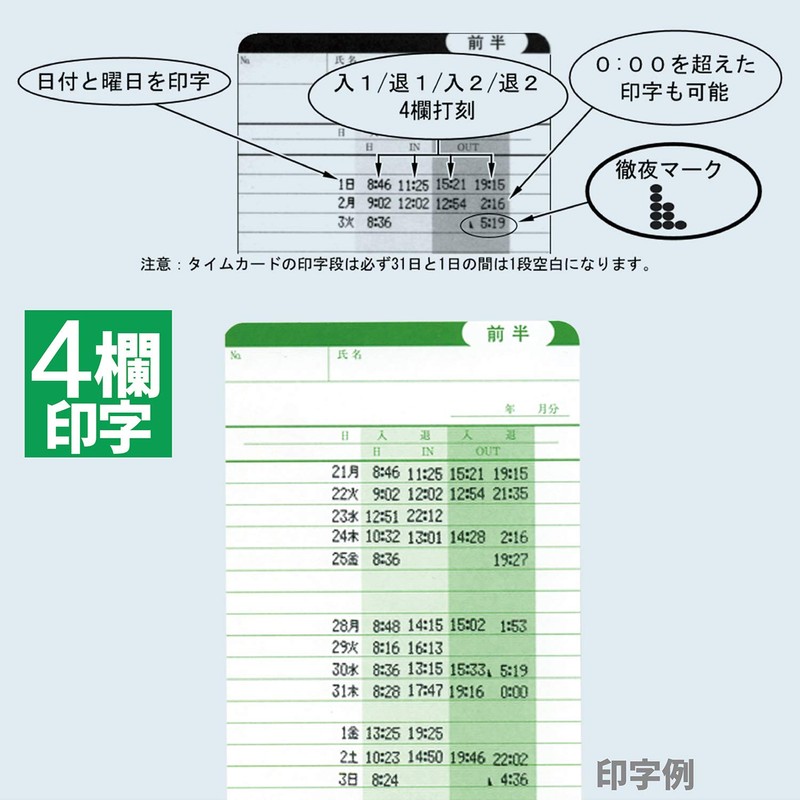 ニッポー タイムカード タイムボーイ8プラス・カルコロ20ex用 タイムボーイNカード