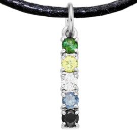 Aromantic Gift Pendant with Necklace, Handcrafted Charm with Gemstones in 925 Sterling Silver, Also for Keychains, Bracelets, Necklaces, Chains - Asexual (Silver Platinum-Plated, Aromantic Jewellery)