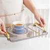 Acrylic Rectangular Serving Tray with Gold Handles,Coffee Table Living Room