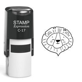 stampexpression - Lion Head Self Inking Rubber Stamp - Black Ink (A-60241)