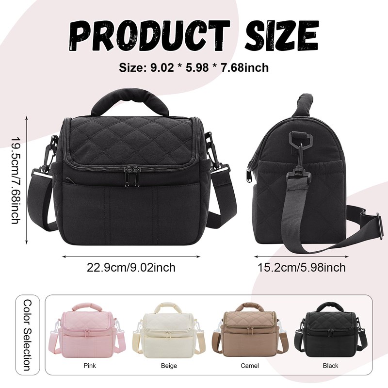 Nanxson Women LunchBag Double Deck Insulated Lunch ToteBag Puffer LunchBox