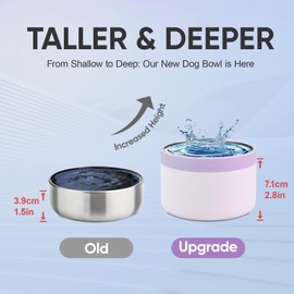 KEWIXY Insulated Water Bottle for Human & Dog, with Large Bowl, Dog Travel Water Bottle Dispenser, Accessories for Road Trip, Detachable (Purple)