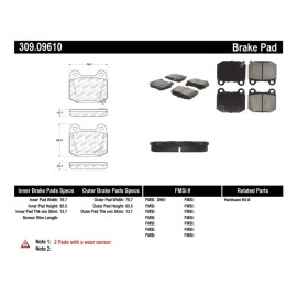 StopTech Performance ST-22 2-Piston Rear Caliper Brake Pads 309.0961
