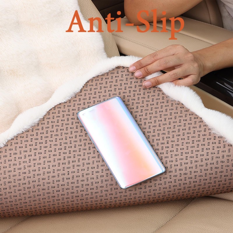 EDVKLNG Luxury Thickened Plush Car Seat Cushion Set,Soft Fluffy Protector