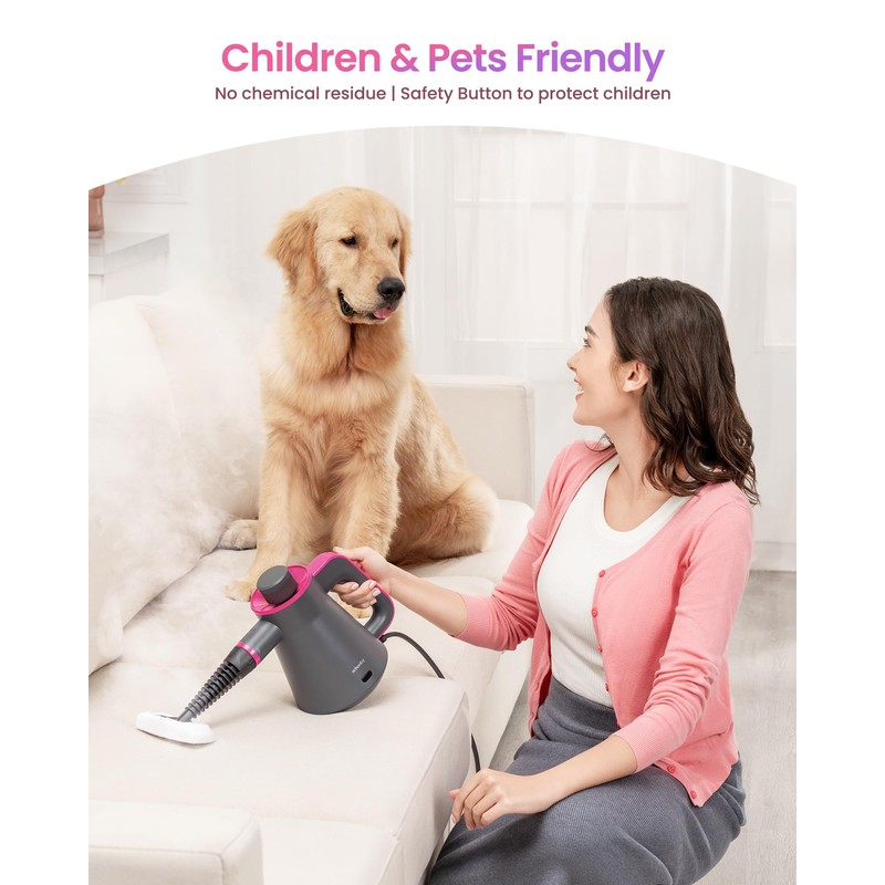Schenley Portable Handheld Steam Cleaner, High-Pressure Design with Versatile Multi-Surface