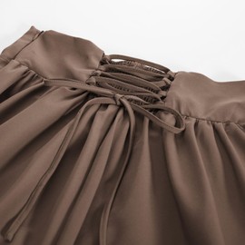 SCARLET DARKNESS Women's Victorian Costume Skirt Medieval High Waist Maxi Skirt, brown, M