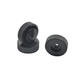 10x Knurled Nut M4 Black Plastic PA 6.6 Spacer Nut Diameter 15 mm H.6 mm Spacer Nut with Internal Thread and Bridge