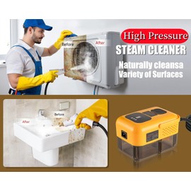 Foandbevi Steam Cleaner for Home, Handheld 2500W High Pressure Steamer for Cleaning, 9-Level Multipurpose Steam Cleaner for Car Detailing Floor Upholstery Kitchen Bathroom Grout Tile, 14 Accessories