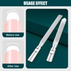 2pcs Double-Sided Stainless Steel Nail File, Washable Metal Nail File
