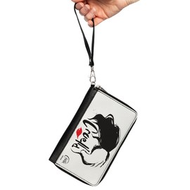 Buckle-Down Women's PU Zip Around Wallet Rectangle-Cruella de Vil, 7.5"x4.5", Cruella De Vil, 7.5"x4.5", Buckle-down Pu Zip Around Wallet Rectangle - Cruella De Vil