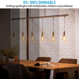 TORCHSTAR - foco decorativa A19, de vidrio ámbar A19 E26, con base LED, regulable, 0-100%, bombillas LED Edison clásico de 2.3 W, bombillas de filamento virtual con certificación UL, luz ámbar de 2000