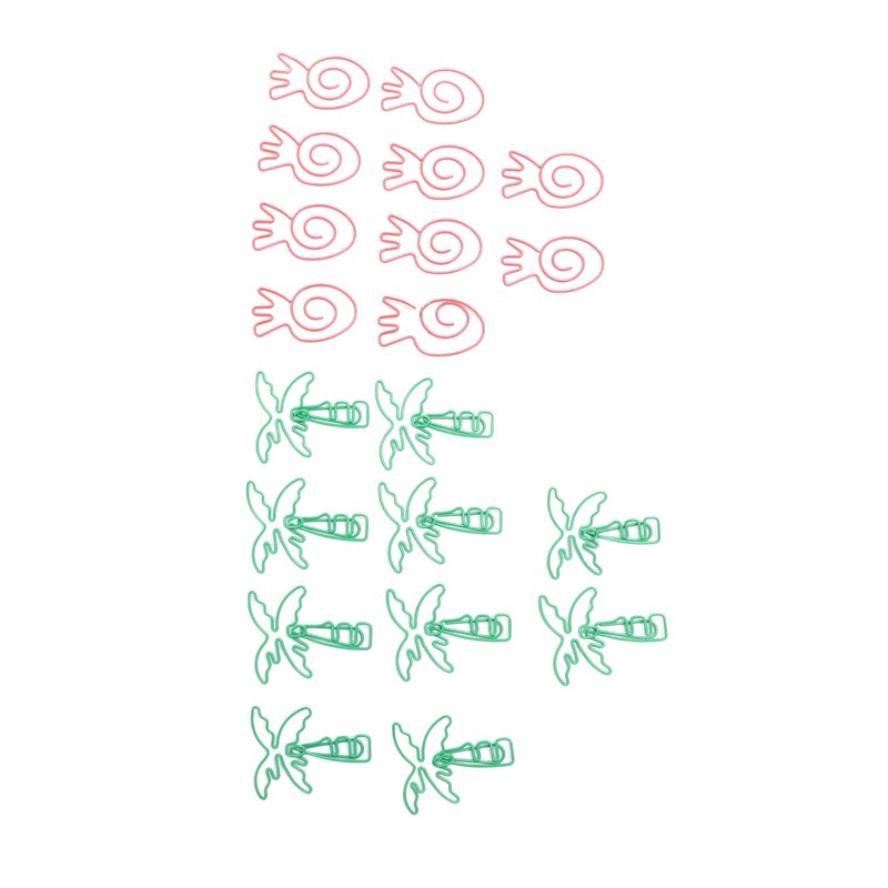 100pcs Paper Clips Portable Mini Electroplating Green Tree Pink Strawberry