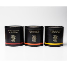 Supreme Ceylon Black Tea Regional Collection, High, Mid & Low Grown Tea Set, 50g Each, 3-Pack