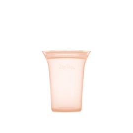 Zip Top Reusable 100% Platinum Silicone Container, Made in the USA - Small Cup - Peach
