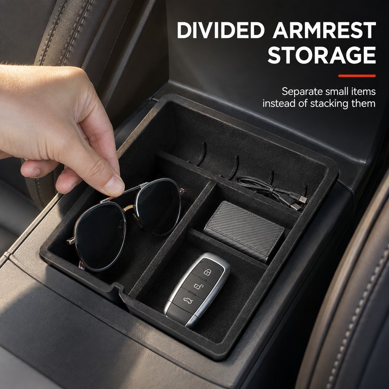 Center Console Organizer Storage Set for Tesla Model 3/Y/YL Highland