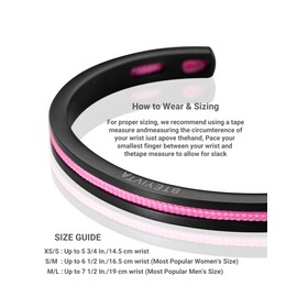 BTEYIVTA Handmade Minimalist Cuff Bracelet with Lucky Nautical Rope Inlaid Stainless Steel Cuff Unique and Stylish Bangle For Men And Women (Black-Pink, S/M)