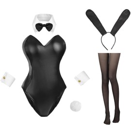 God Bunny Girl Cosplay Rabbit, Black, Cute Bunny Costume, Leotard, Costume, Women's, Present, Mai Sakurajima, Costume, Events, Costume Party, Photography Clothes, Includes Rabbit Ears + Tail, 6 Piece