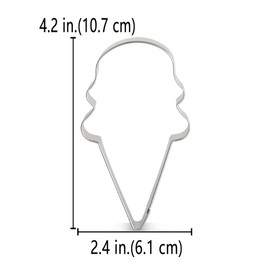 LILIAO Ice Cream Cone Cookie Cutter (Two Scoop)