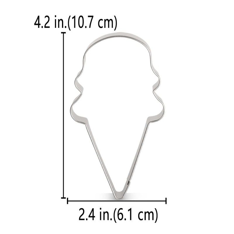 LILIAO Ice Cream Cone Cookie Cutter (Two Scoop)
