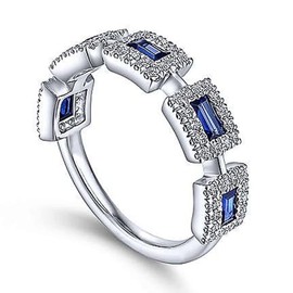 925 Sterling Silver Shimmer Set Blue Square Zircon Ring Female Diamond Ring Zircon Ring Female Jewelry Found Earrings (US Code 8)