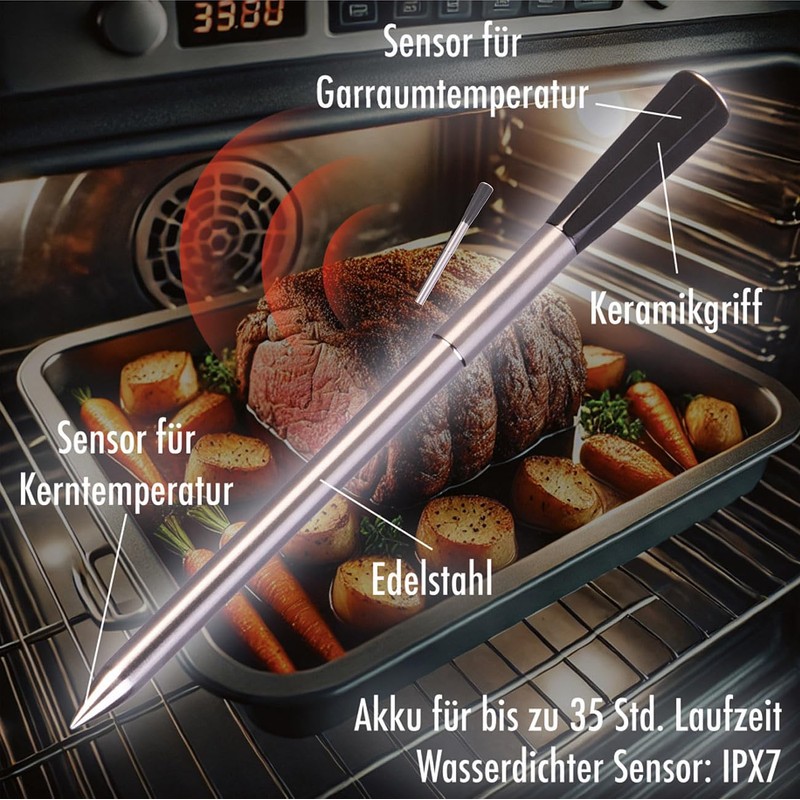 Rosenstein & Söhne Set of 2 Wireless Meat Thermometer for