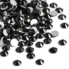 BEADSLAND - Diamantes de imitación de cristal con parte trasera plana, gemas redondas, negro (4.6-4.8mm) SS20/1440 piezas