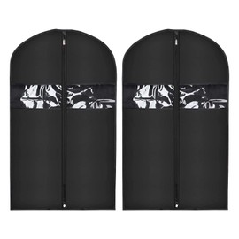 EOWVISN 2 Piece Clothing Dust Cover, Non-Woven Hanging Garment Bag, Suit Dust Cover, Garment Bag With Pockets, Foldable Storage Bag, Travel Garment Bag, Hand Suit Bag