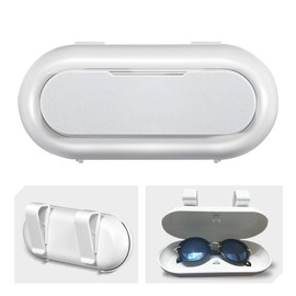 SXunacou Car Glasses Box, Sun Visor Accessories, Sunglasses Clip, Car Glasses Frame Storage Box, Men's and Women's Universal Car Interior Decoration (White)