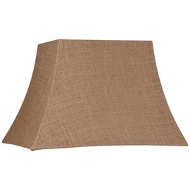 Natural Burlap Large Rectangle Lamp Shade 10" Wide x 7" Deep at Top and 16" Wide x 12" Deep at Bottom and 11" Slant x 10.5" H (Spider) Replacement with Harp and Finial - Springcrest