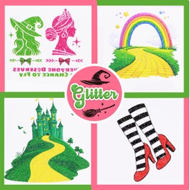 Witch Temporary Tattoos - 73Pcs Glitter Tattoo Stickers for Witch Merch Party Decorations, Wizard Birthday Party Favors & Gifts, Musical DIY Activity Accessories