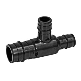 Poly Pex-A Expansion Tee Fitting 1" x 3/4" x 3/4", F1960 Tee 1 Inch x 1 Inch x 1/2 Inch Expansion Barb Connections, Plastic Pipe Fitting for use with Pex-A Tubing