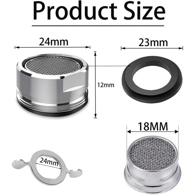 E-TING 6 Pack M24 Male Thread Faucet Aerator Kitchen Sink