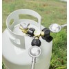 CALPOSE Propane Splitter, Propane Tank Y Splitter Adapter with Gauge,