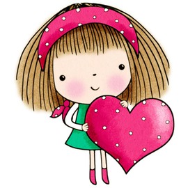 Penny Black Mounted Rubber Stamp x 2.75-inch, Mimi's Heart, 2-3/4''x2-1/2''