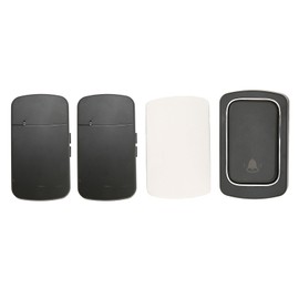 Wireless Doorbell Long Distance Transmission IP68 Waterproof Black Pager System with 2 Receiver for Home Patients