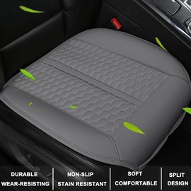 Black Panther Car Seat Cover, 1 Piece Universal Sideless Driver Seat Protector, with Lumbar Support and Headrest Cover (Gray)