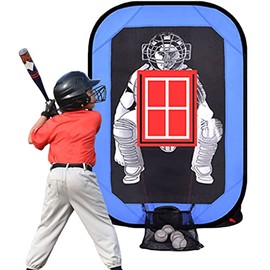 ANDGOAL Pitching Target Net Strike Zone - Baseball Pitching Net Softball Training Target, Pop up 2 in1 Pitch Net and Catcher Target, Pitching Net for Youth Backyard Batting Catching Throwing Fielding